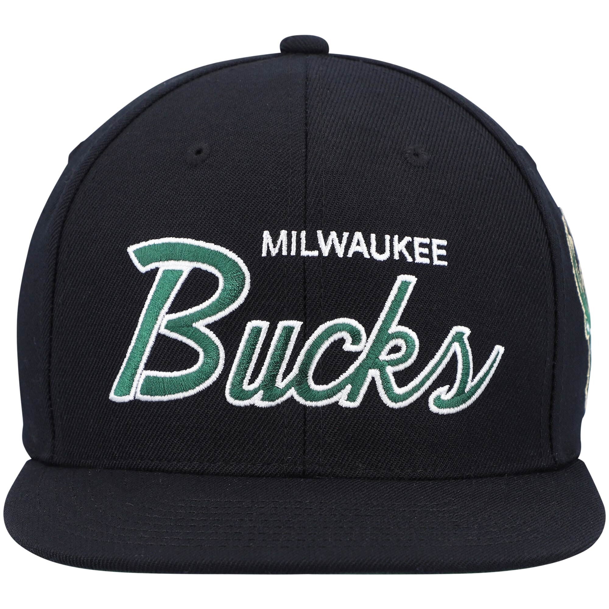 MENS MITCHELL & NESS NBA TEAM SCRIPT 2.0 SNAPBACK BUCKS