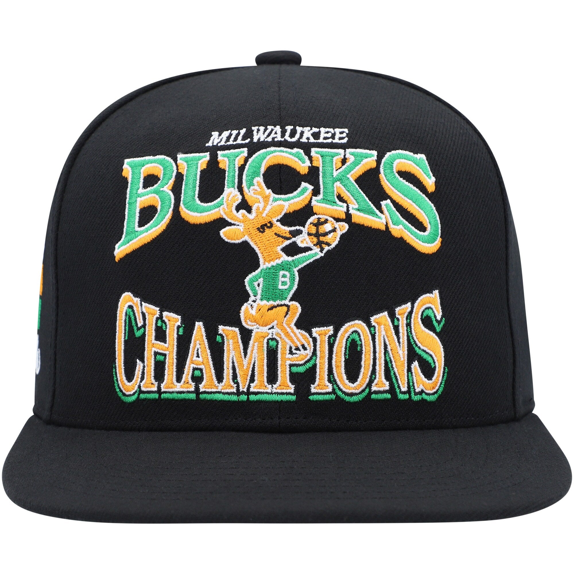 MENS MITCHELL & NESS NBA CHAMPIONS ERA SNAPBACK HWC BUCKS - BLACK