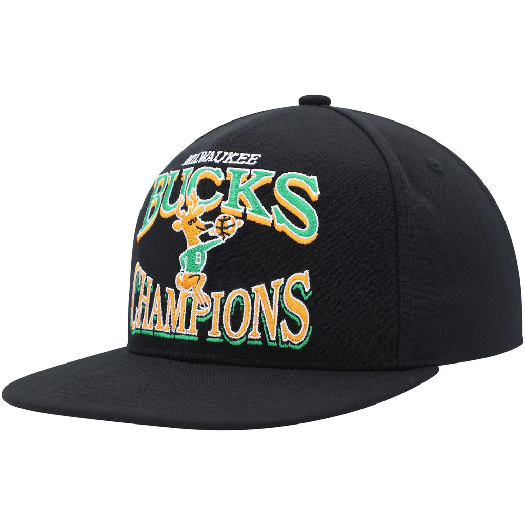 MENS MITCHELL & NESS NBA CHAMPIONS ERA SNAPBACK HWC BUCKS - BLACK