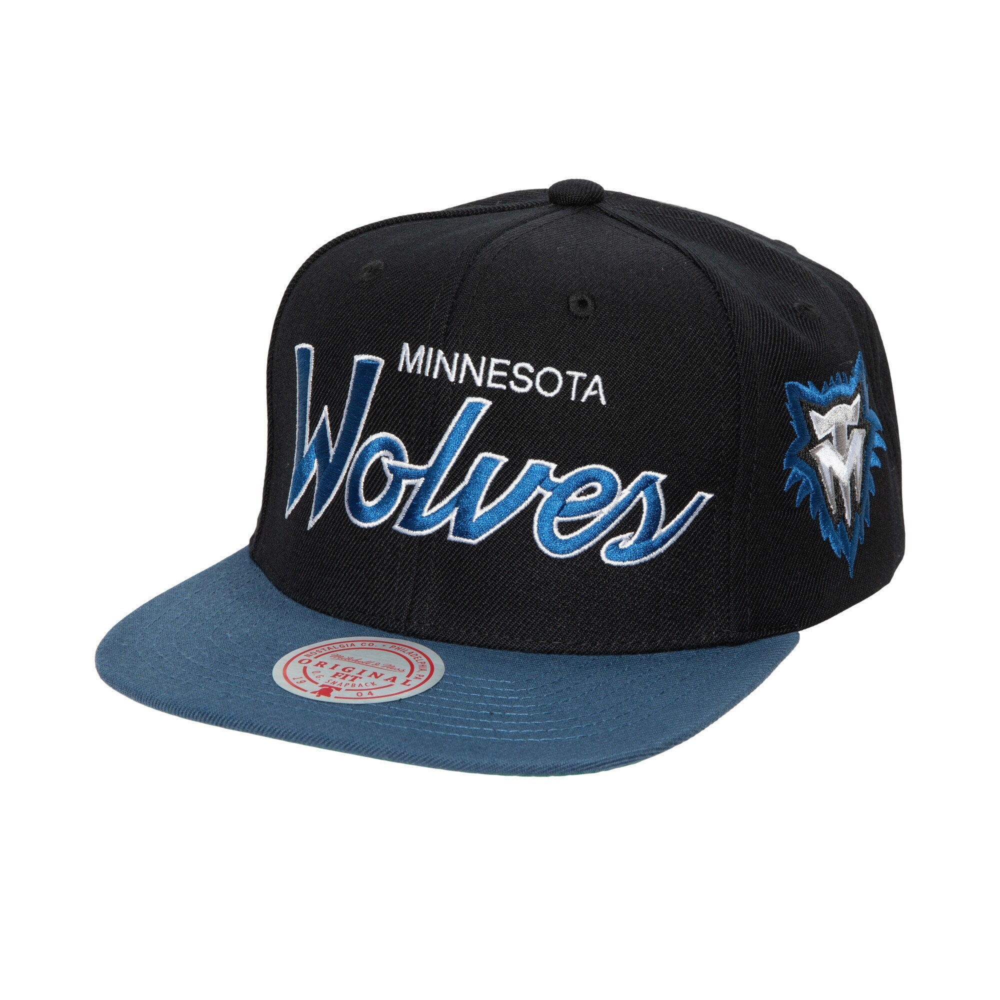 MENS MITCHELL & NESS NBA TEAM SCRIPT 2.0 SNAPBACK HWC TIMBERWOLVES