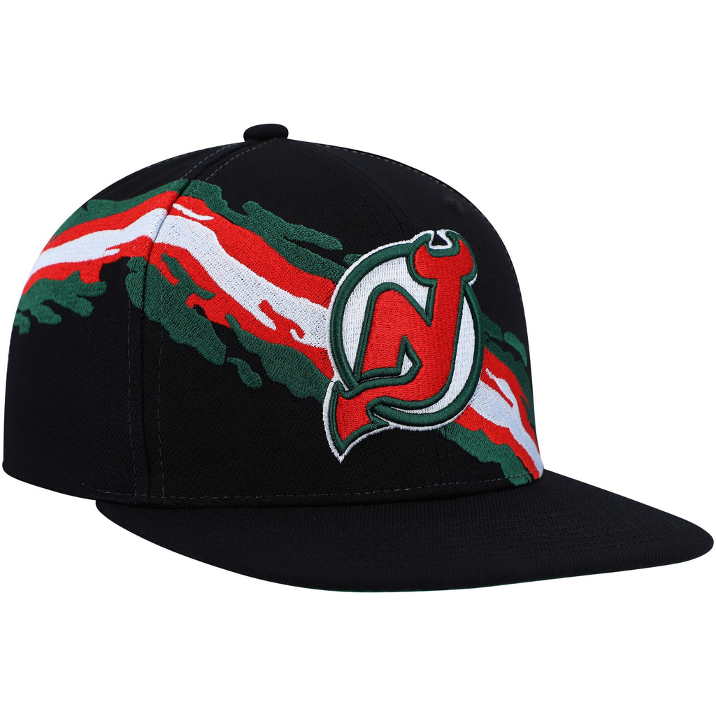 MENS MITCHELL & NESS NHL VINTAGE PAINTBRUSH SNAPBACK DEVILS - BLACK