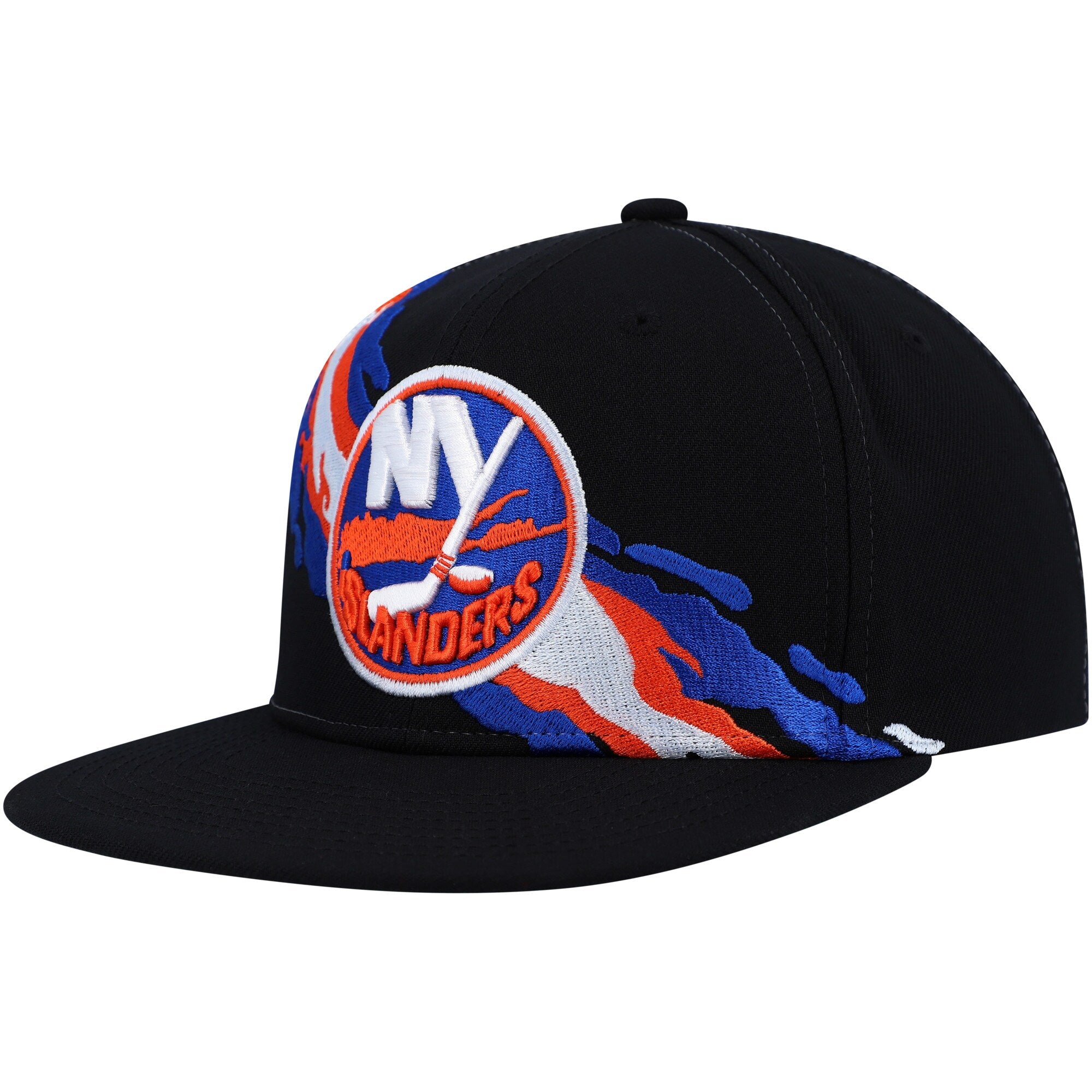 MENS MITCHELL & NESS NHL VINTAGE PAINTBRUSH SNAPBACK ISLANDERS - BLACK