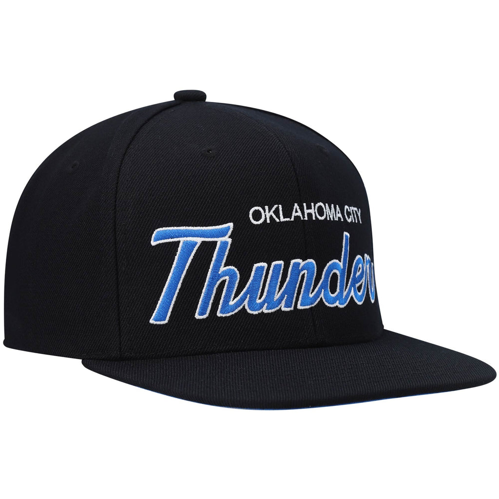 [HHSS3280-OCTYYPPPBLCK] MENS MITCHELL & NESS NBA TEAM SCRIPT 2 SNAPBACK THUNDER