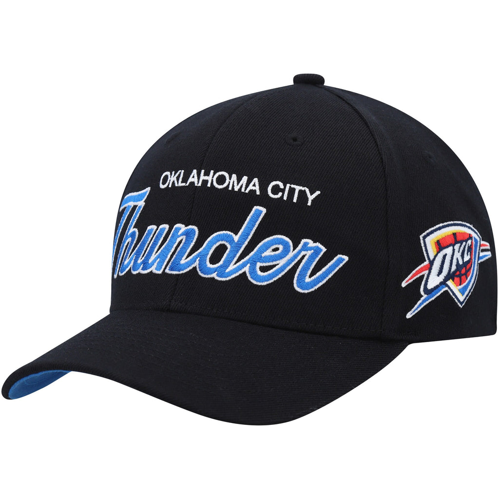 Mens Mitchell & Ness NBA TEAM SCRIPT 2.0 STRETCH SNAPBACK THUNDER