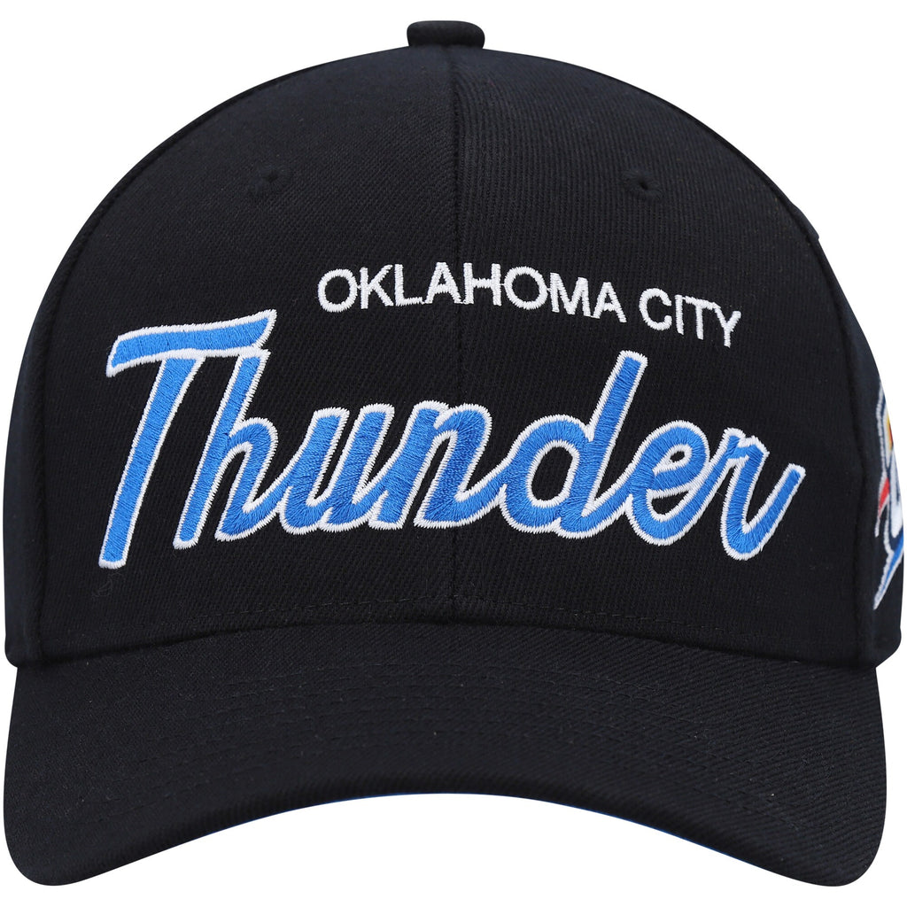 Mens Mitchell & Ness NBA TEAM SCRIPT 2.0 STRETCH SNAPBACK THUNDER