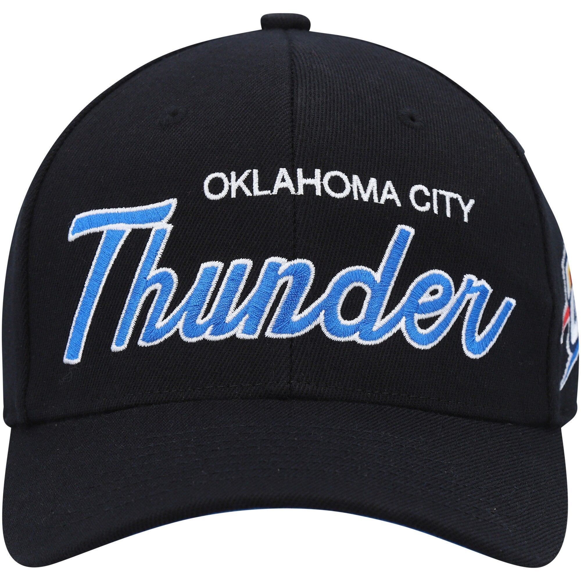 Mens Mitchell & Ness NBA TEAM SCRIPT 2.0 STRETCH SNAPBACK THUNDER