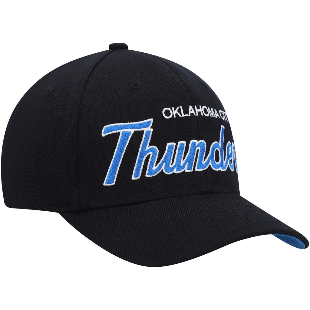 Mens Mitchell & Ness NBA TEAM SCRIPT 2.0 STRETCH SNAPBACK THUNDER