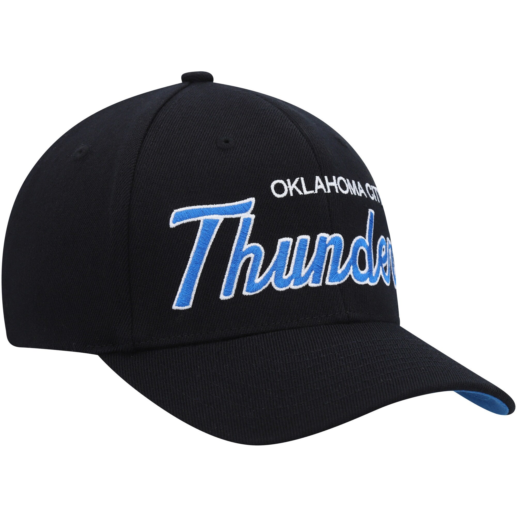 Mens Mitchell & Ness NBA TEAM SCRIPT 2.0 STRETCH SNAPBACK THUNDER