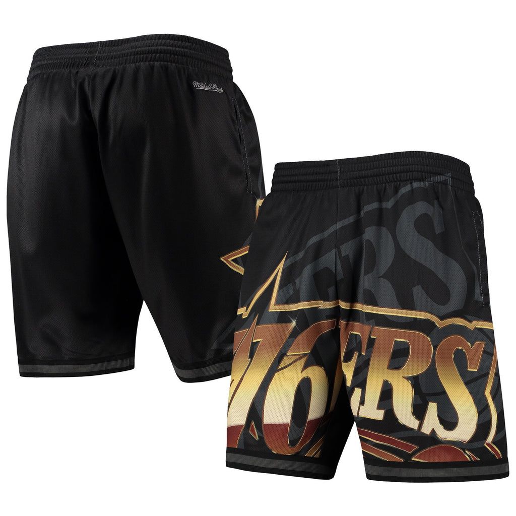 MENS MITCHELL & NESS NBA BIG FACE 4.0 FASHION SHORTS 76ERS
