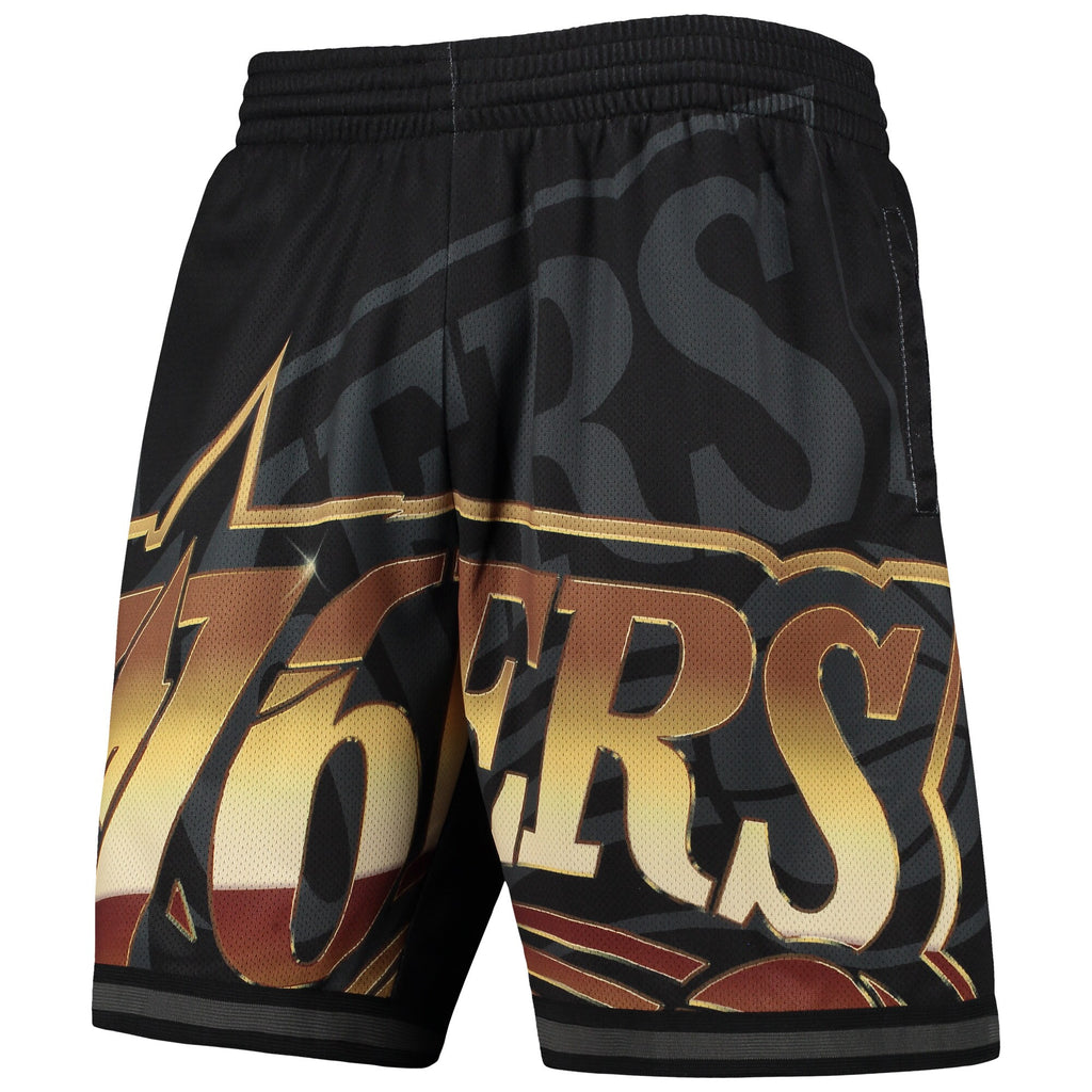 MENS MITCHELL & NESS NBA BIG FACE 4.0 FASHION SHORTS 76ERS