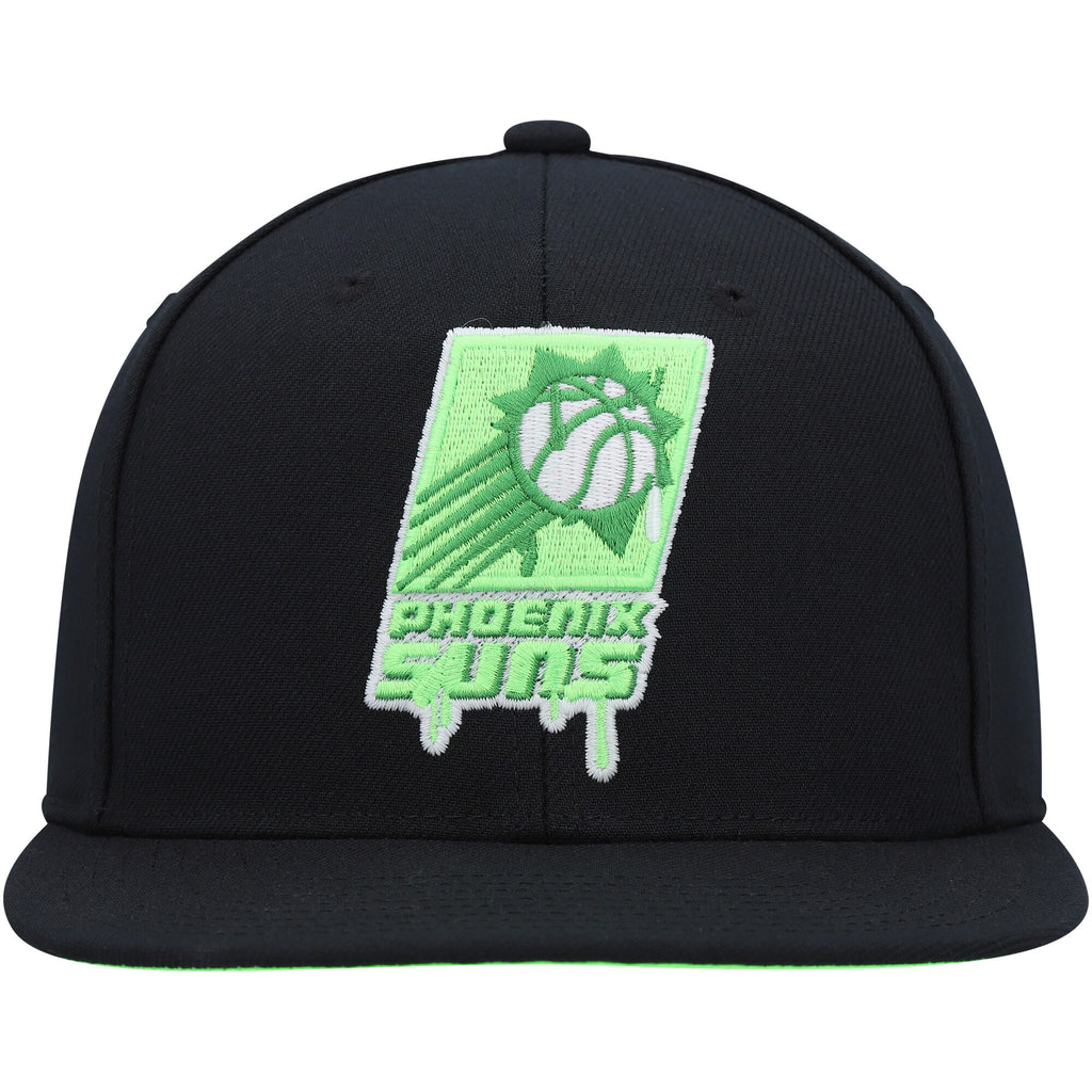 MENS MITCHELL & NESS NBA SLIME DRIP SNAPBACK HWC SUNS - BLACK