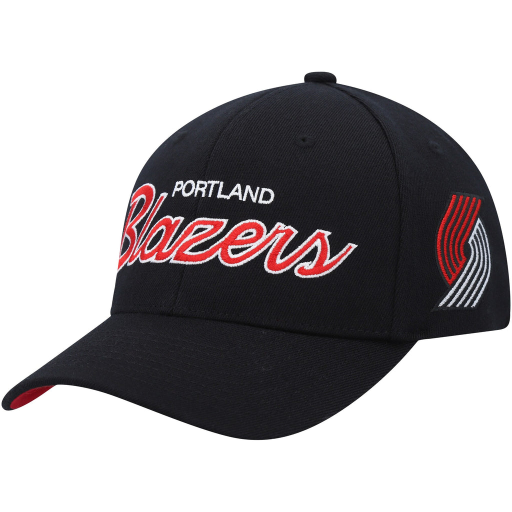 MENS MITCHELL & NESS NBA TEAM SCRIPT 2.0 STRETCH SNAPBACK TRAIL BLAZERS