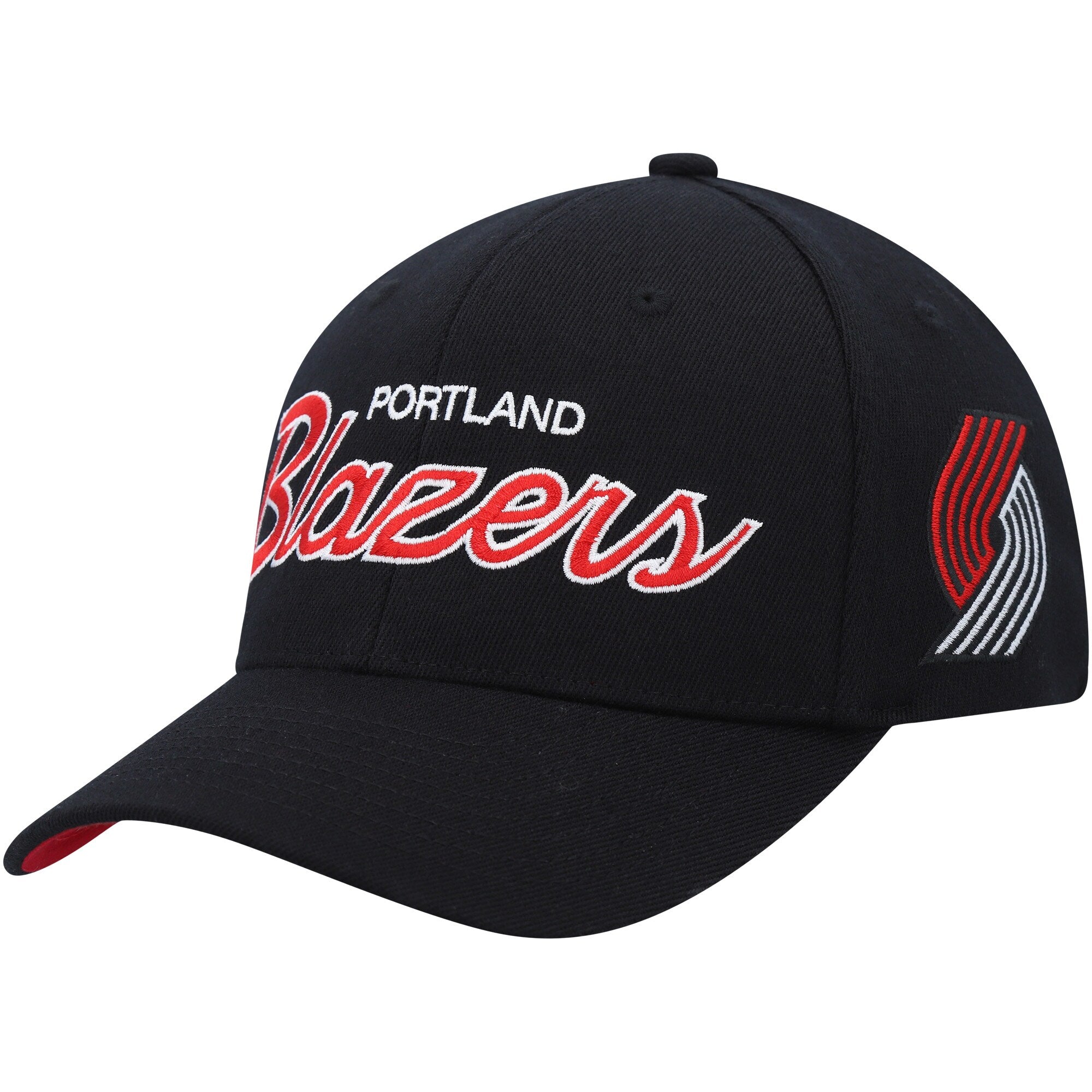 MENS MITCHELL & NESS NBA TEAM SCRIPT 2.0 STRETCH SNAPBACK TRAIL BLAZERS