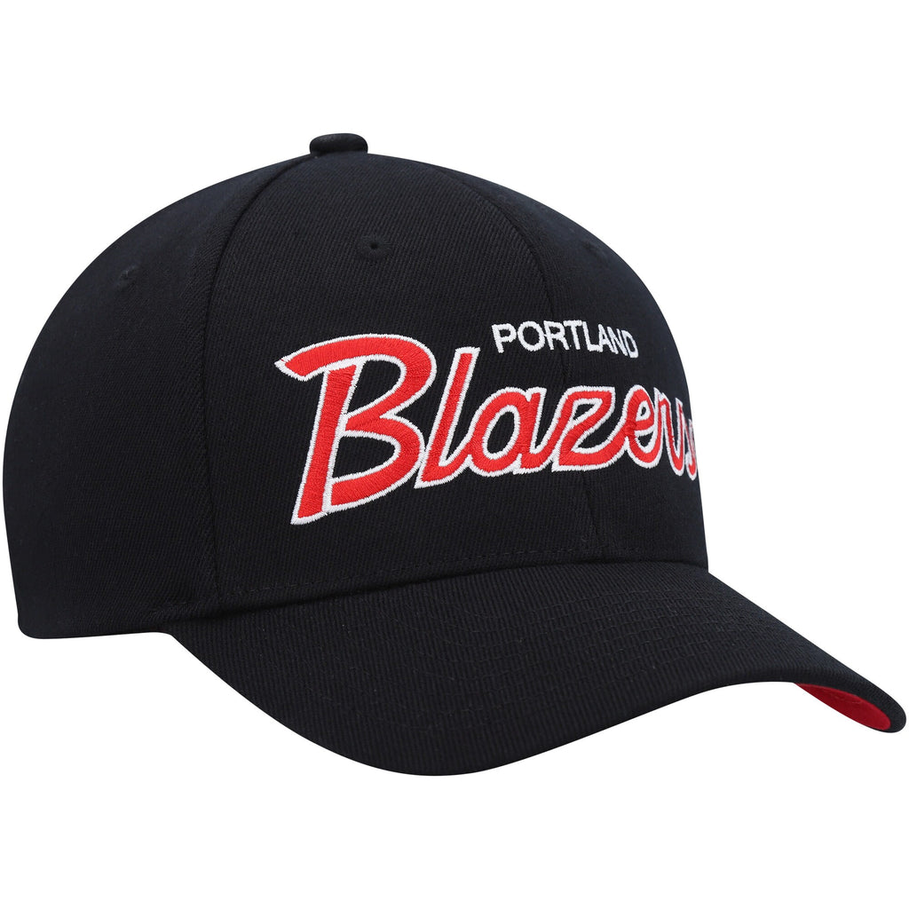 MENS MITCHELL & NESS NBA TEAM SCRIPT 2.0 STRETCH SNAPBACK TRAIL BLAZERS