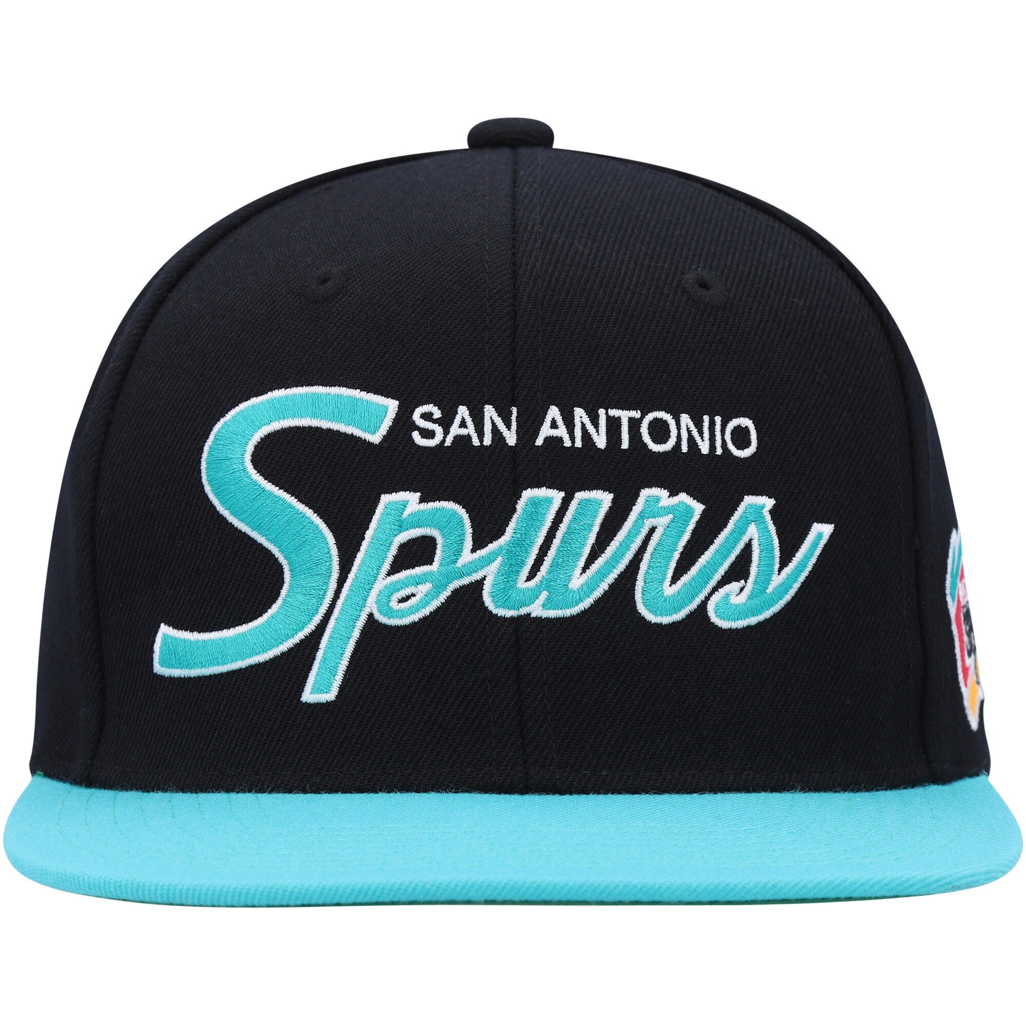 Mens MITCHELL & NESS NBA TEAM SCRIPT 2.0 SNAPBACK HWC SPURS