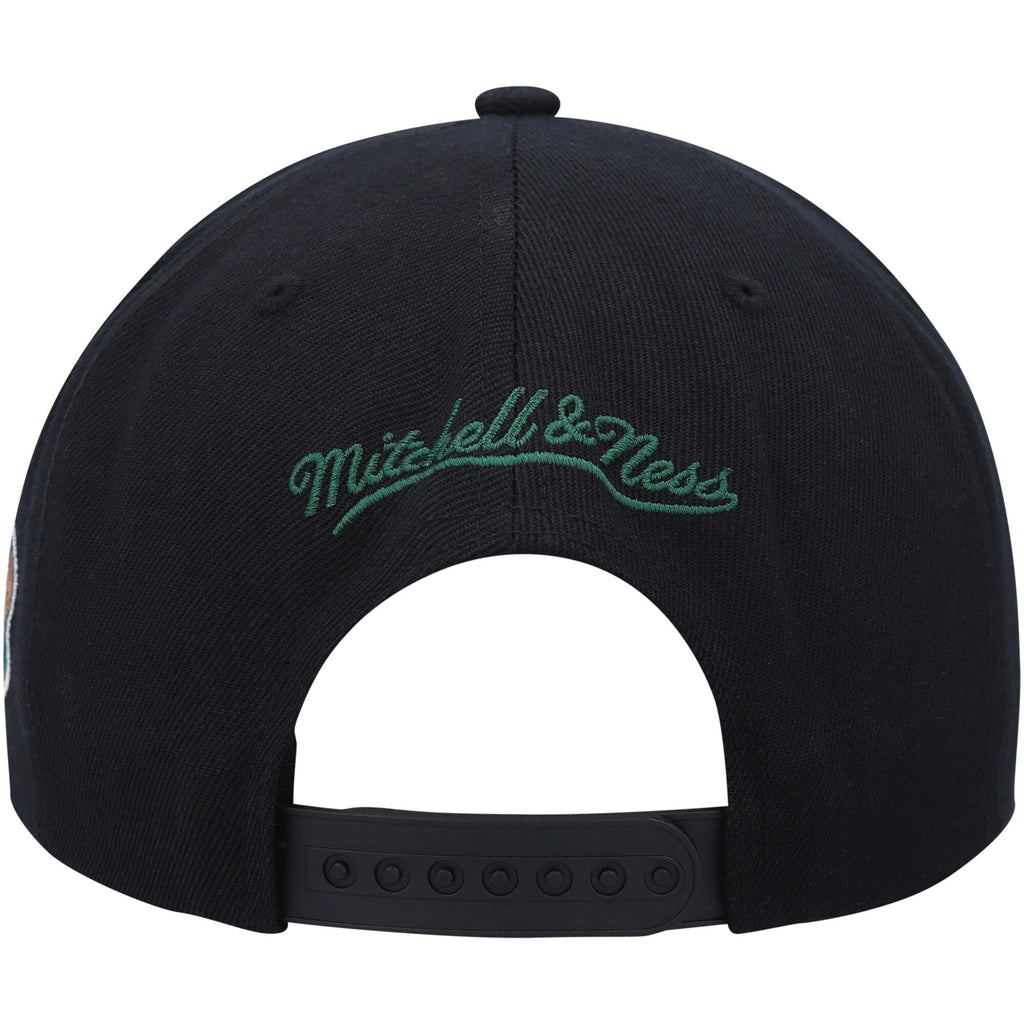 MENS MITCHELL & NESS NBA TEAM SCRIPT 2.0 SNAPBACK HWC SUPERSONICS - BLACK