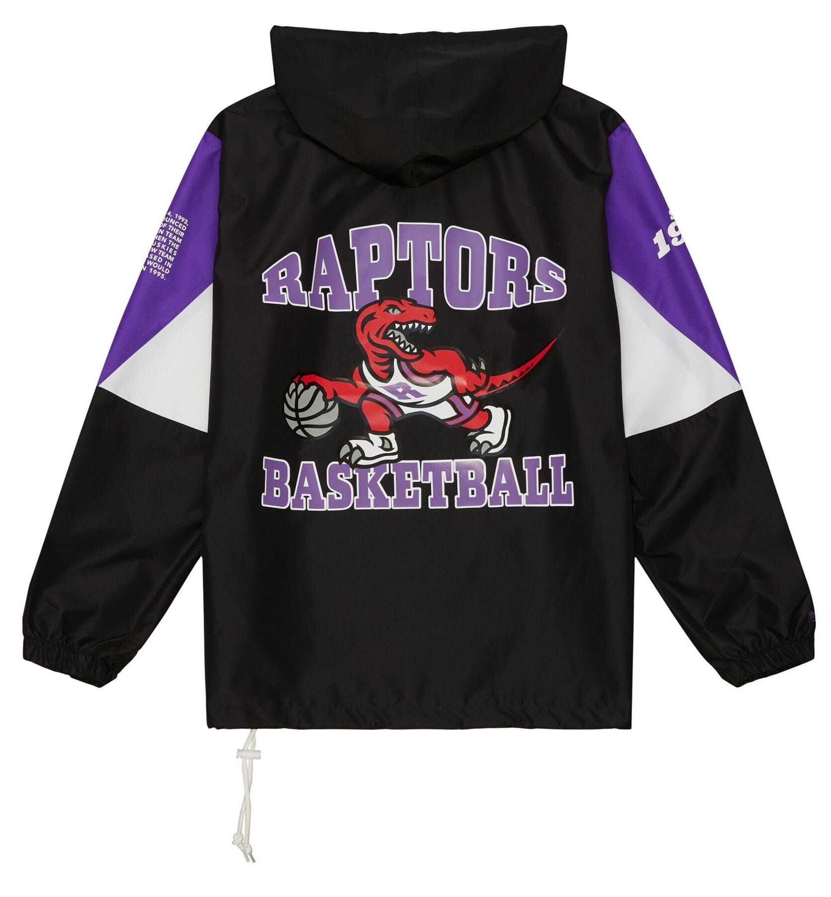 MENS MITCHELL & NESS NBA TEAM ORIGINS PULLOVER ANORAK RAPTORS