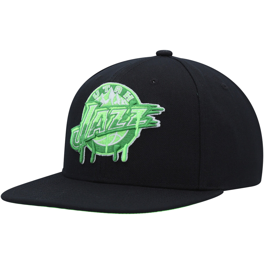 Mens Mitchell & Ness NBA SLIME DRIP SNAPBACK HWC JAZZ