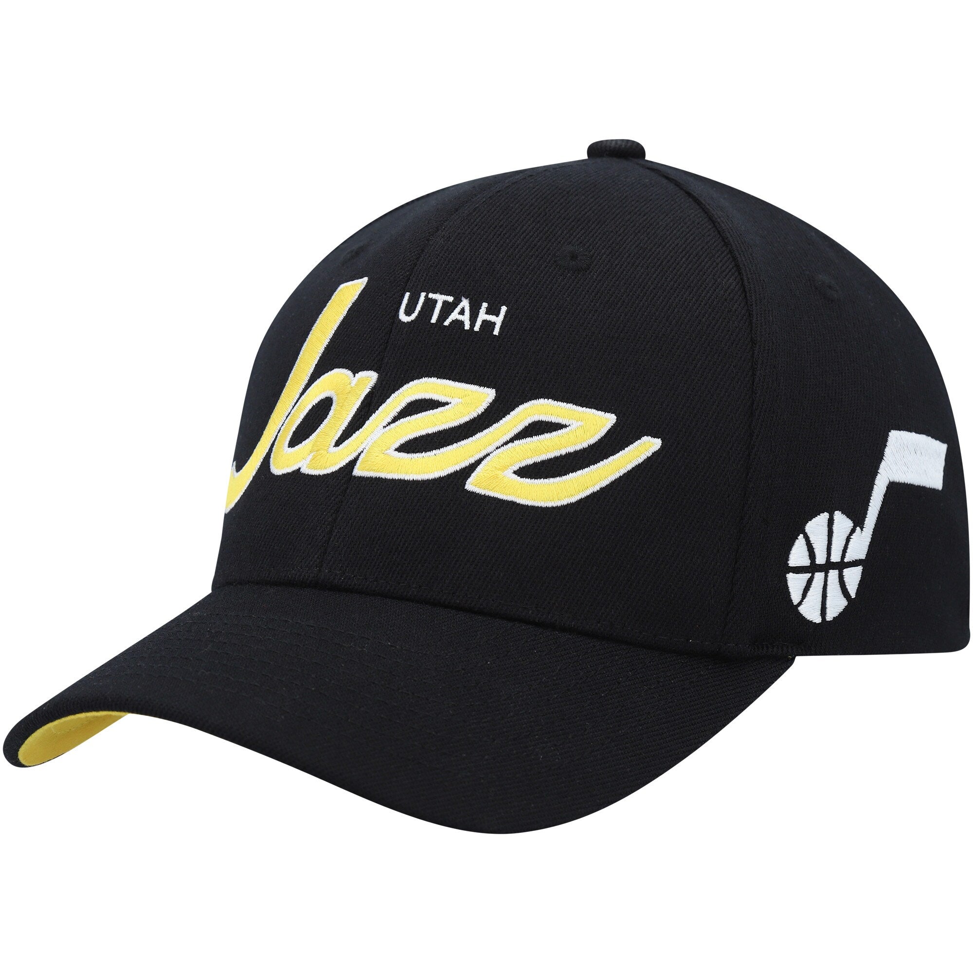 MENS MITCHELL & NESS NBA TEAM SCRIPT 2.0 STRETCH SNAPBACK JAZZ