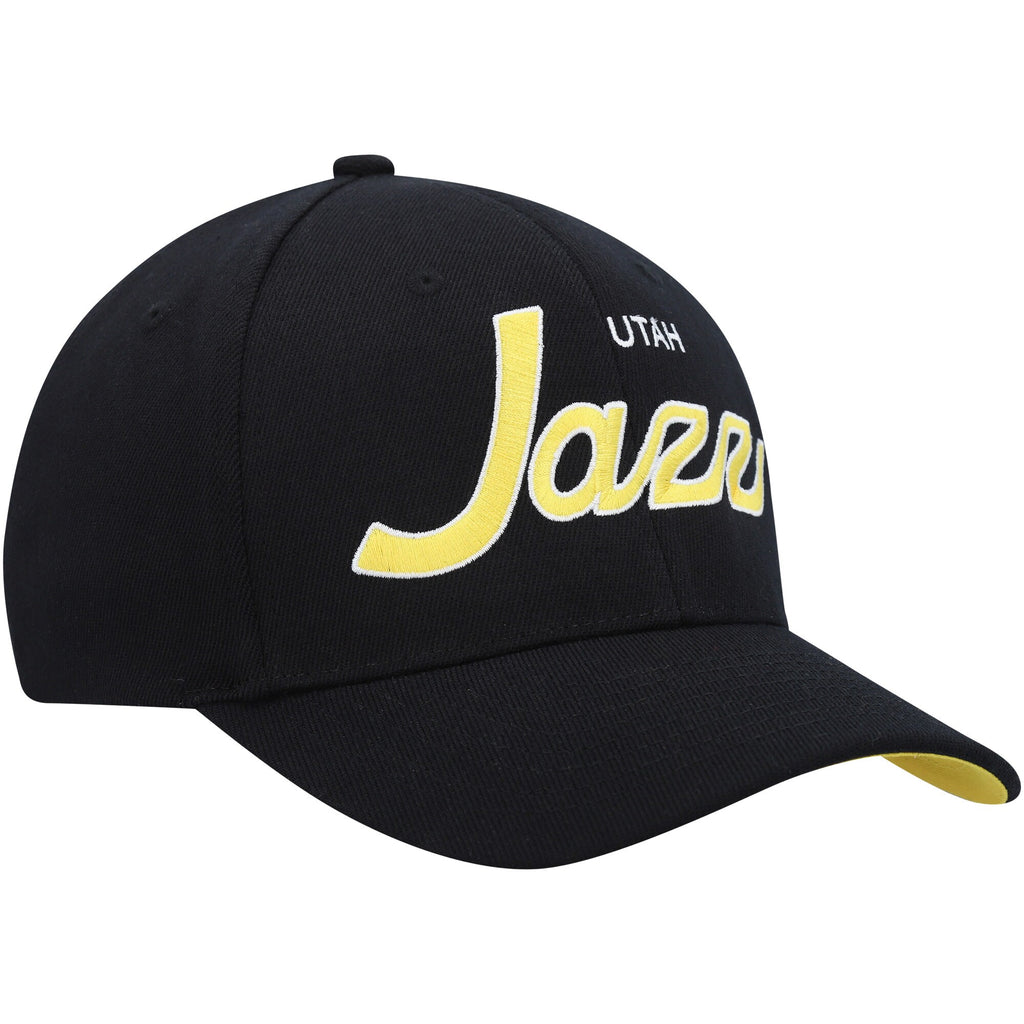 MENS MITCHELL & NESS NBA TEAM SCRIPT 2.0 STRETCH SNAPBACK JAZZ