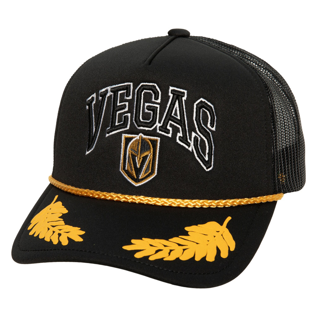 MENS MITCHELL & NESS NHL GOLD LEAF TRUCKER KNIGHTS - BLACK