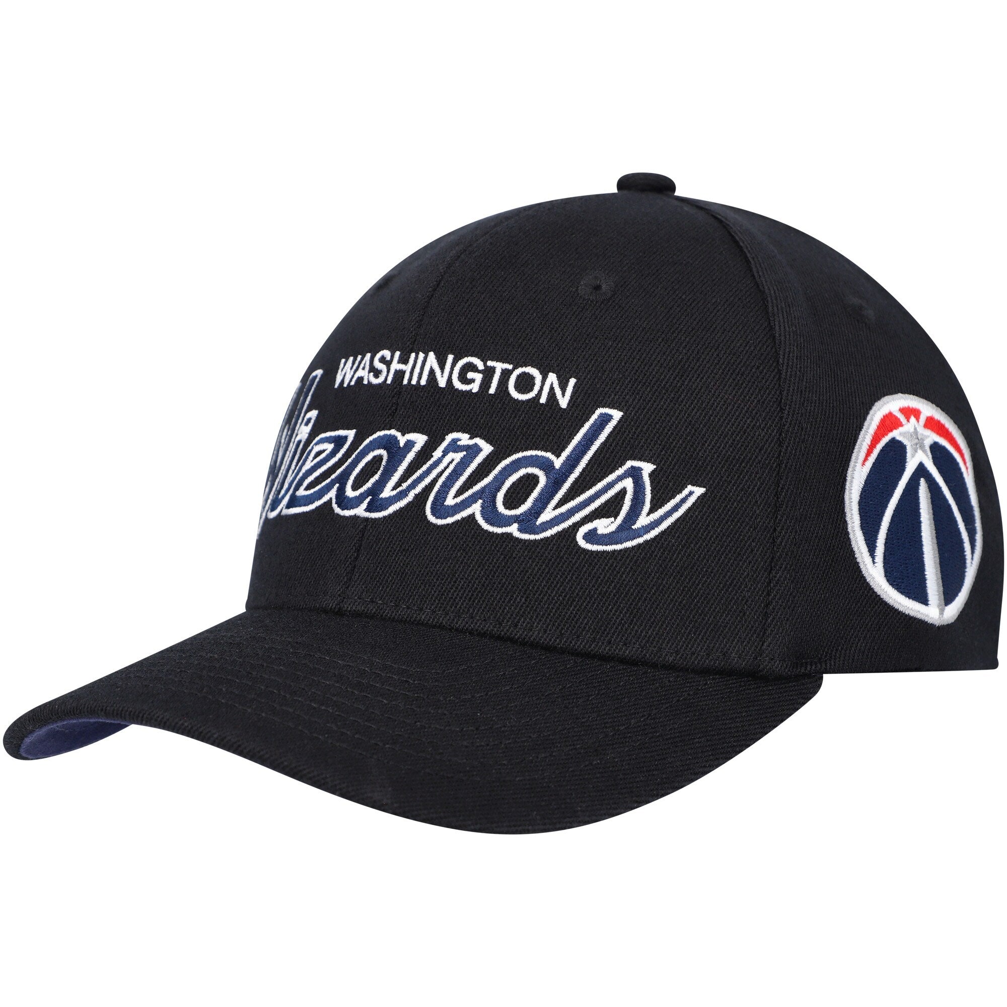 MENS MITCHELL & NESS NBA TEAM SCRIPT 2.0 STRETCH SNAPBACK WIZARDS