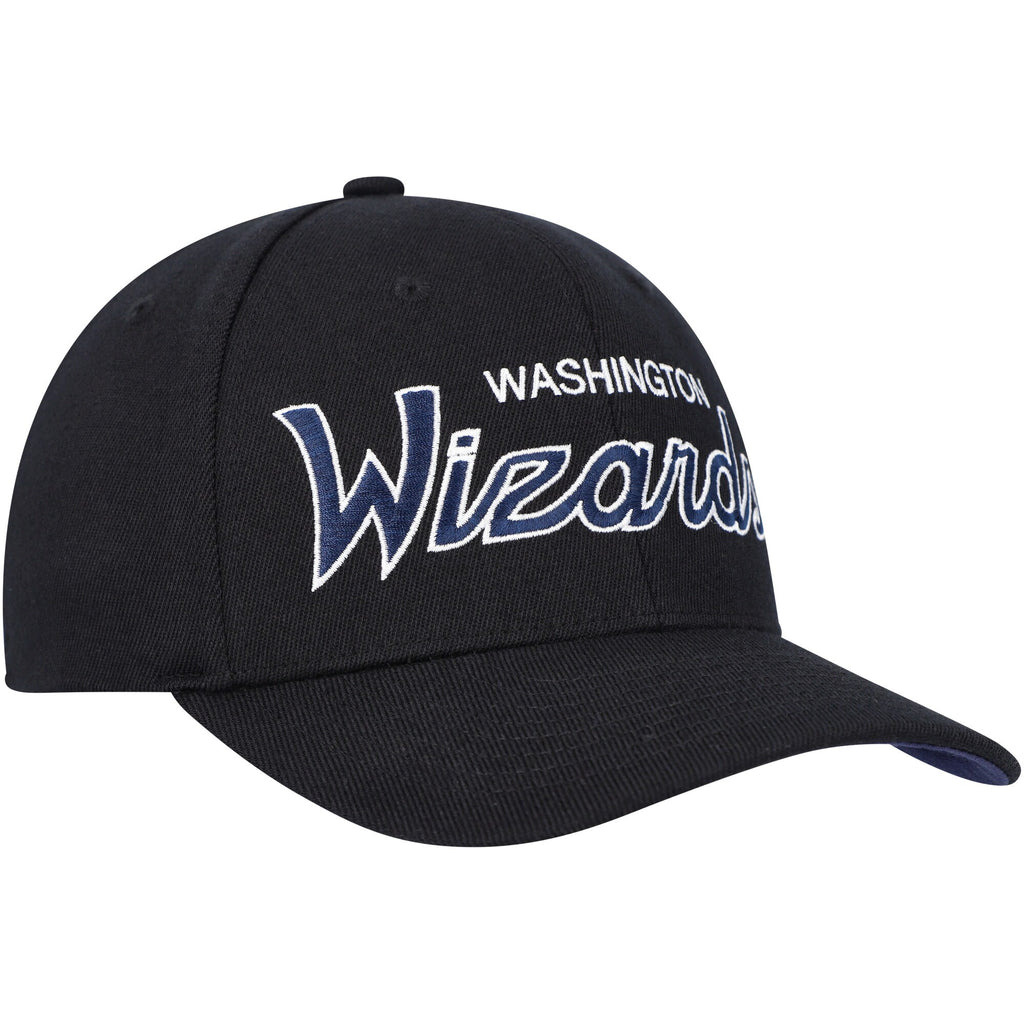 MENS MITCHELL & NESS NBA TEAM SCRIPT 2.0 STRETCH SNAPBACK WIZARDS