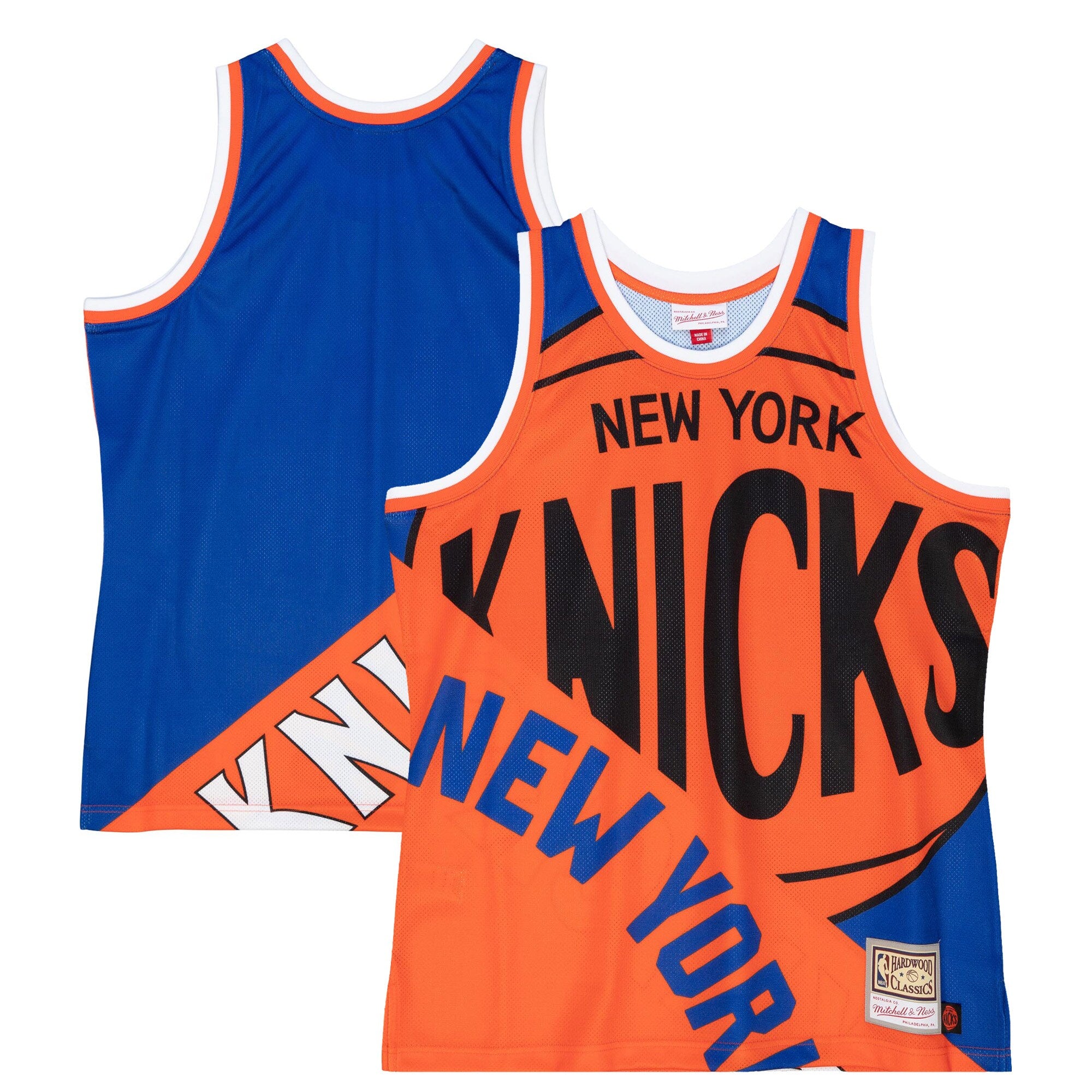 [TMTK4350-NYKYYPPPBLUE] MENS MITCHELL & NESS BIG FACE FASHION TANK 5.0 KNICKS