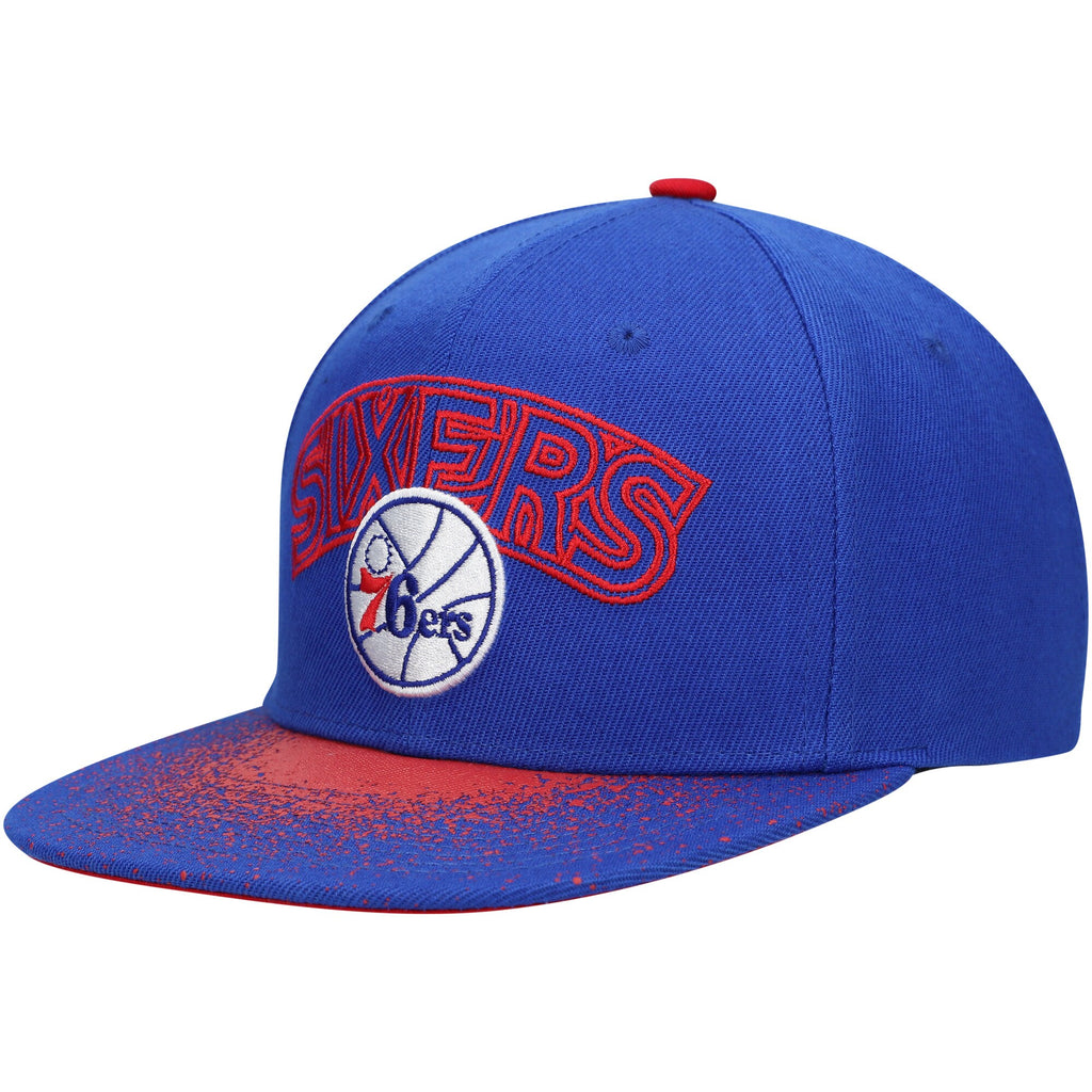 MENS MITCHELL & NESS NBA RE-TAKE SNAPBACK HWC 76ERS - BLUE