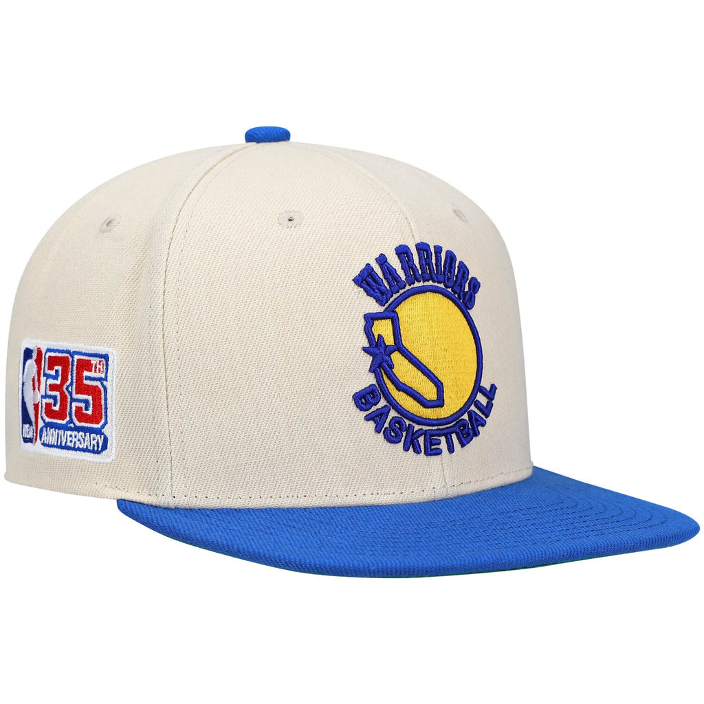 Mens MITCHELL & NESS NBA 35TH SIDE SNAPBACK HWC WARRIORS
