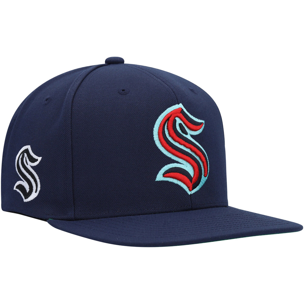 MENS MITCHELL & NESS NHL ALTERNATE FLIP SNAPBACK KRAKEN - NAVY
