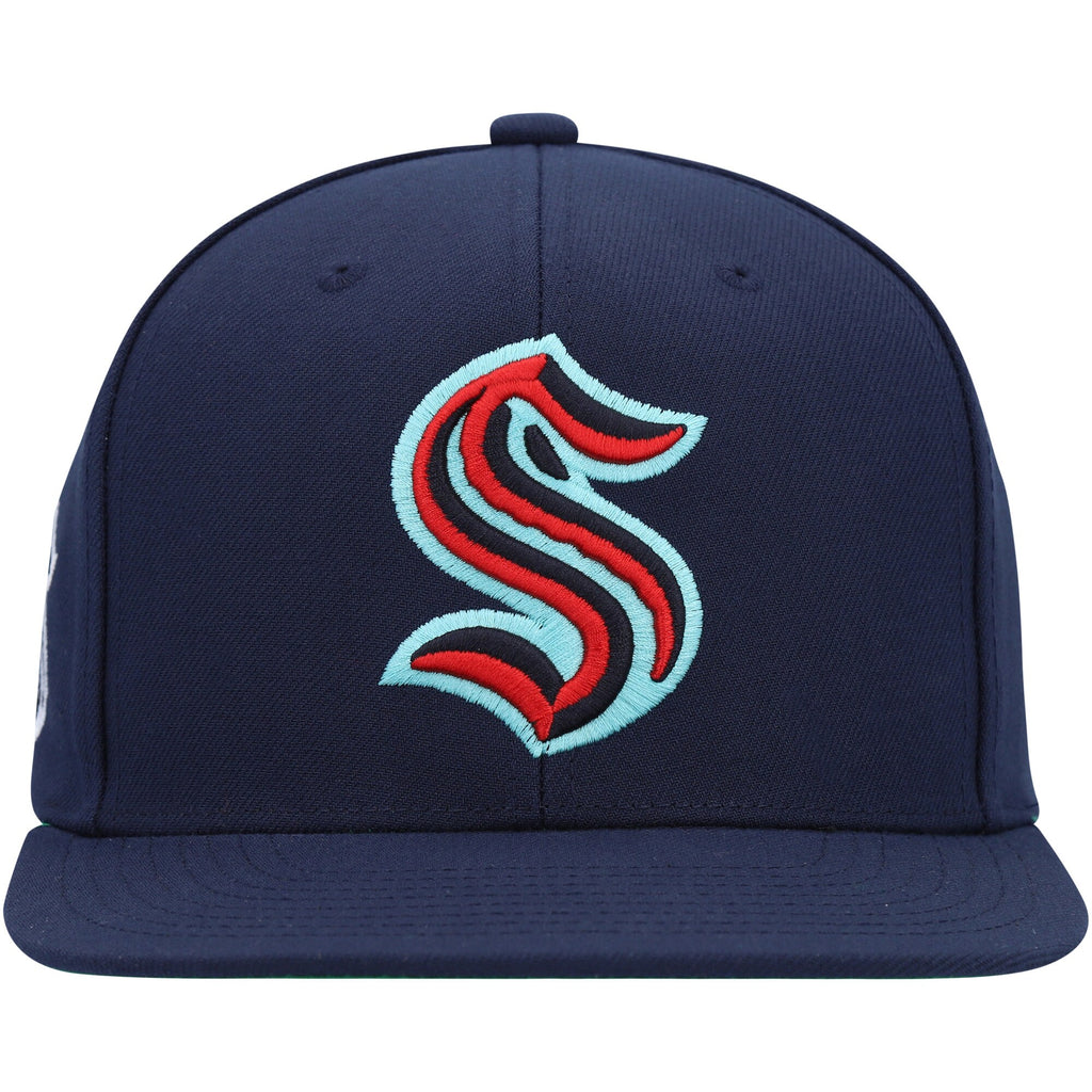 MENS MITCHELL & NESS NHL ALTERNATE FLIP SNAPBACK KRAKEN - NAVY