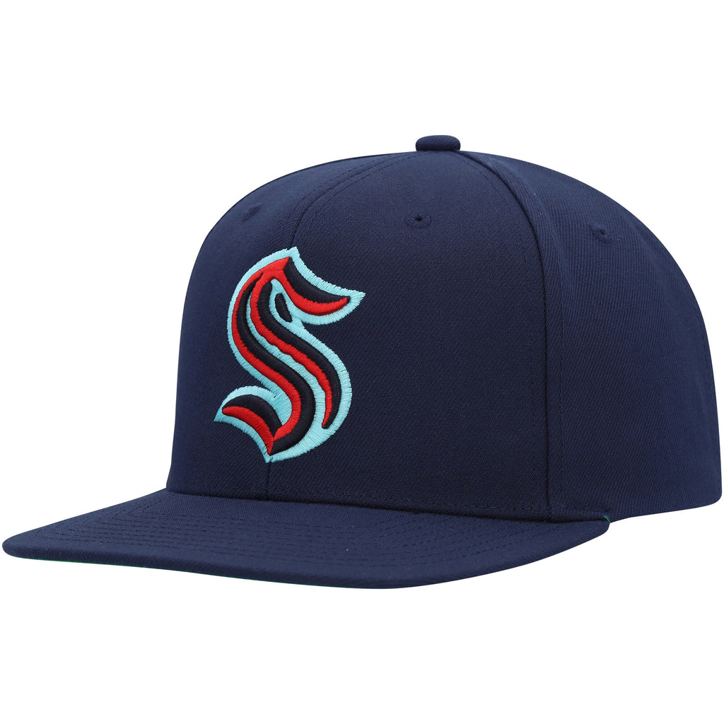 MENS MITCHELL & NESS NHL ALTERNATE FLIP SNAPBACK KRAKEN - NAVY