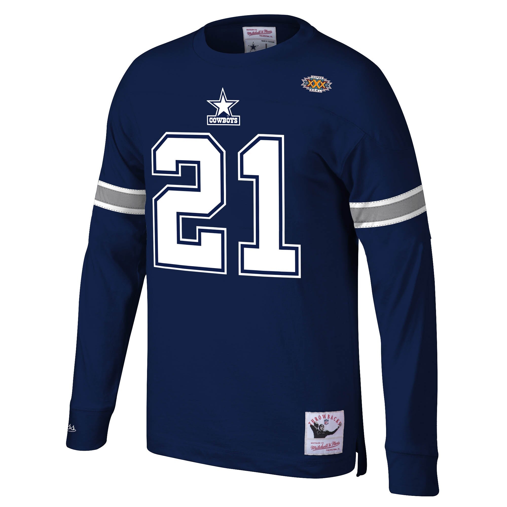 Mens Mitchell & Ness NFL N&N LS TEE COWBOYS 1996 DEION SANDERS
