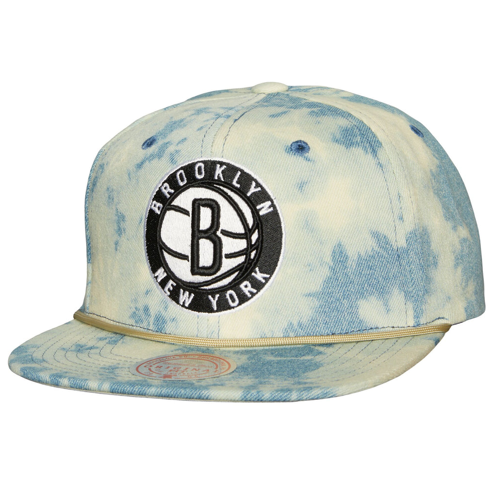 MENS MITCHELL & NESS NBA ACID WASH SNAPBACK NETS - BLUE