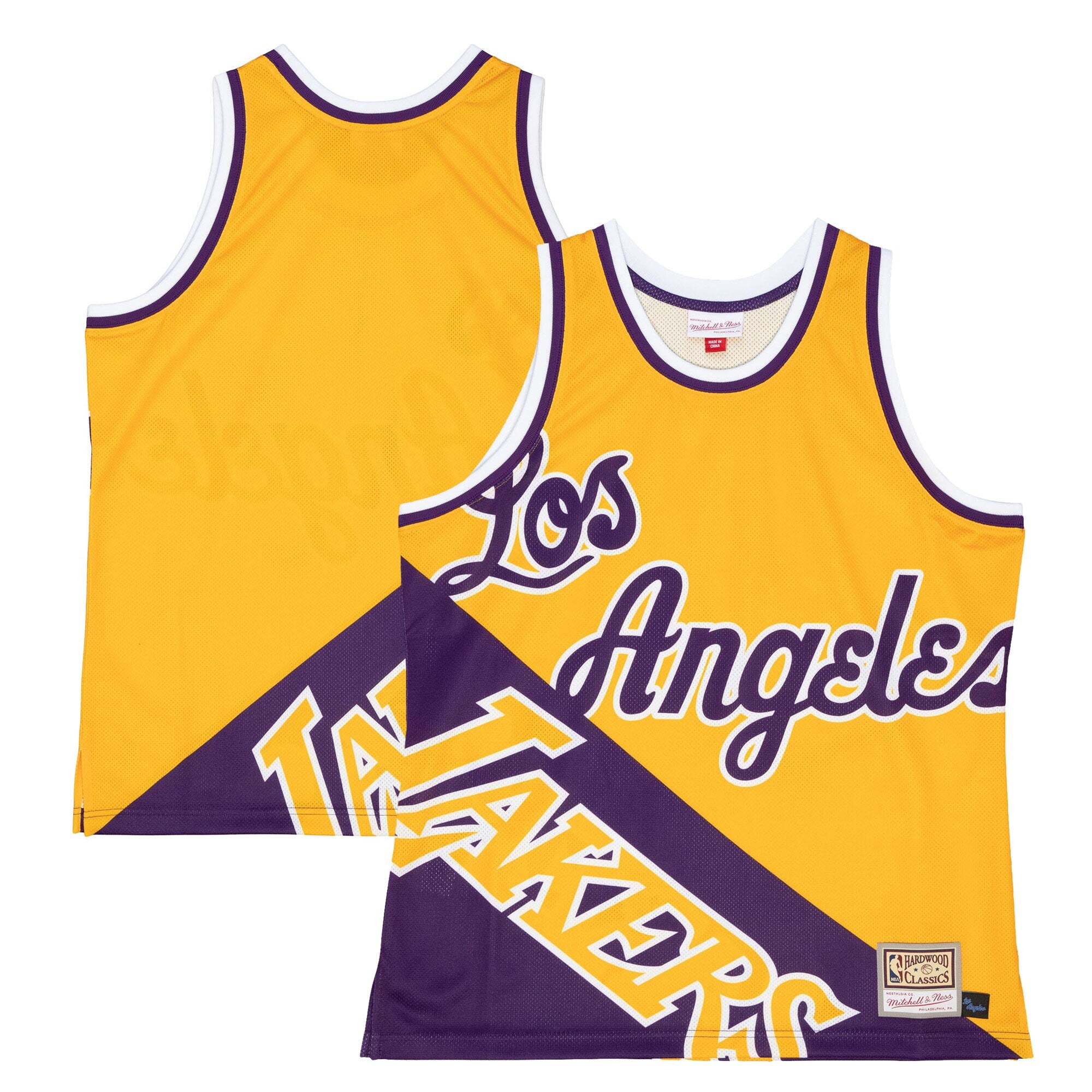 [TMTK4350-LALYYPPPYELL] MENS MITCHELL & NESS BIG FACE FASHION TANK 5.0 LAKERS