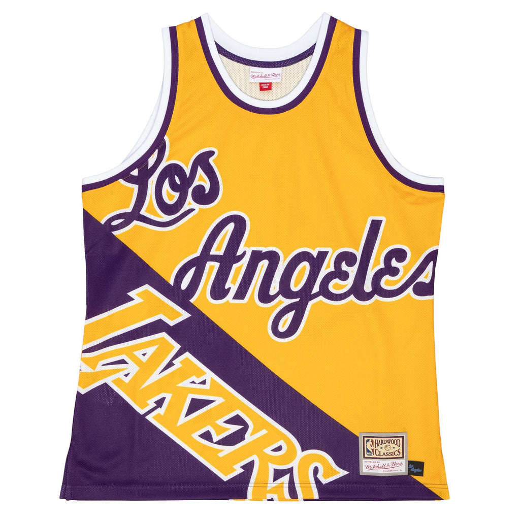 [TMTK4350-LALYYPPPYELL] MENS MITCHELL & NESS BIG FACE FASHION TANK 5.0 LAKERS