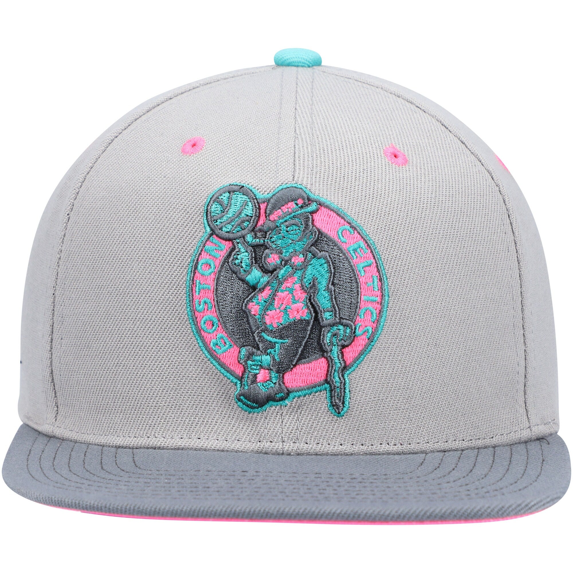MENS MITCHELL & NESS NBA GRAY WOLF MAGS SNAPBACK CELTICS - LIGHT GREY