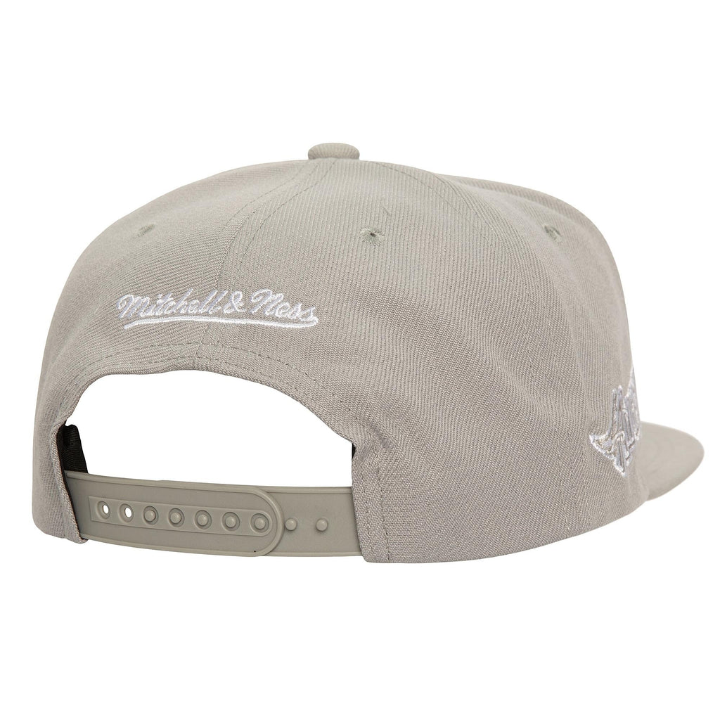 MENS MITCHELL & NESS MLB EVERGREEN GREY WHITE SNAPBACK COOP ANGELS