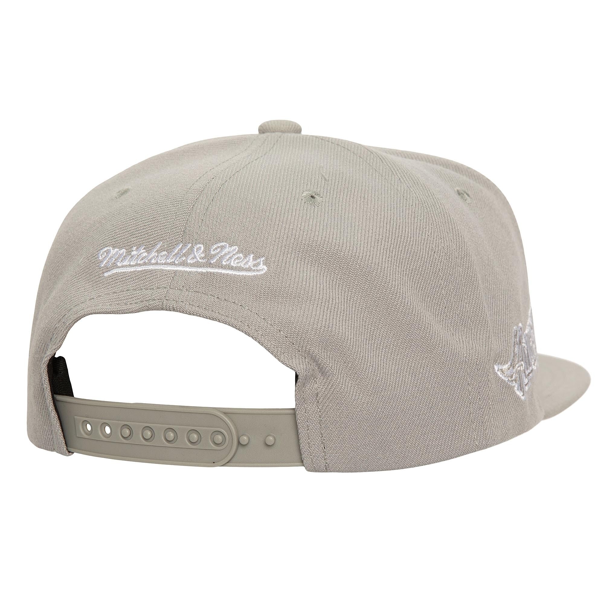 MENS MITCHELL & NESS MLB EVERGREEN GREY WHITE SNAPBACK COOP ANGELS