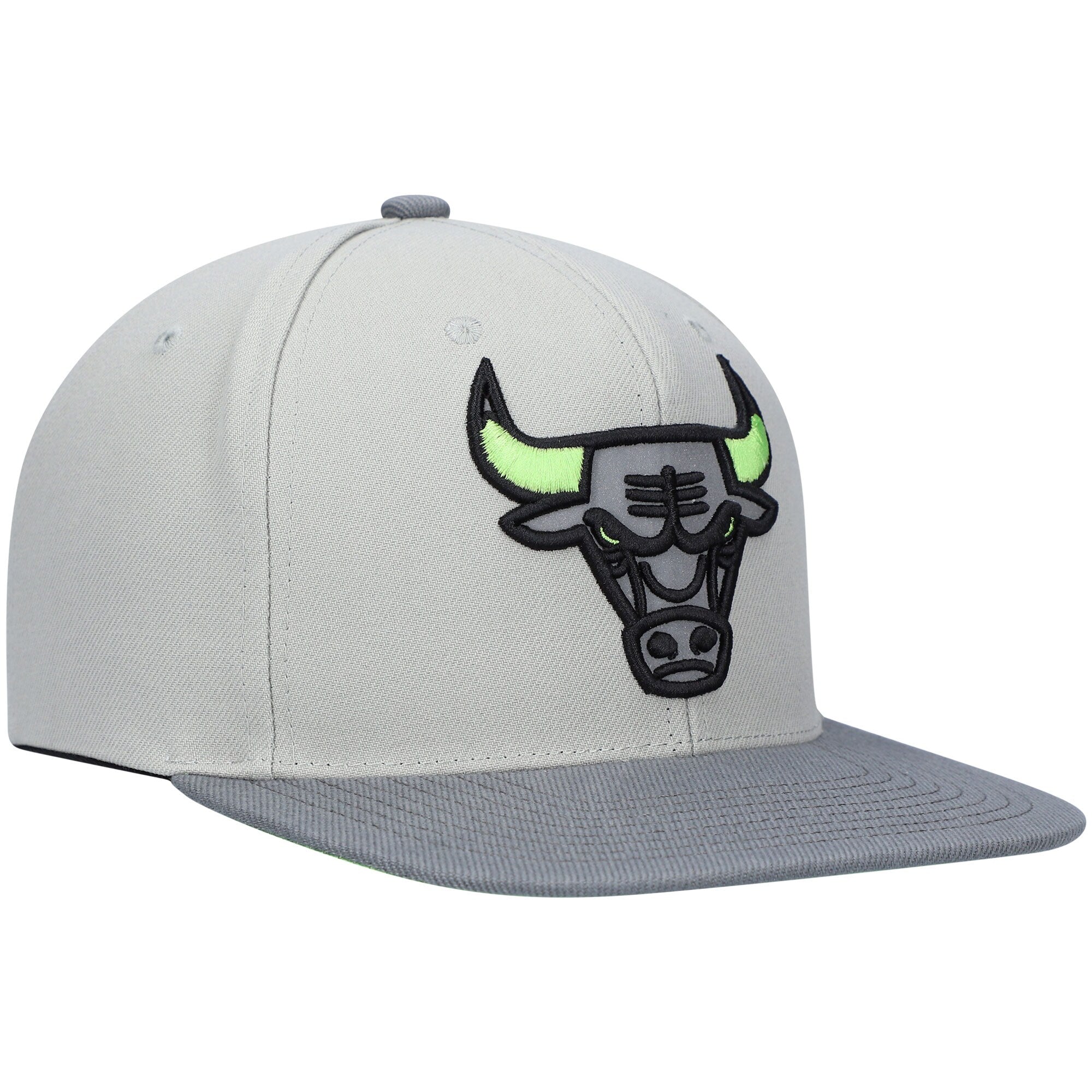 [6HSSDX21141-CBUGREY] MENS MITCHELL & NESS NBA CHICAGO BULLS GREEN BEAN SNAPBACK
