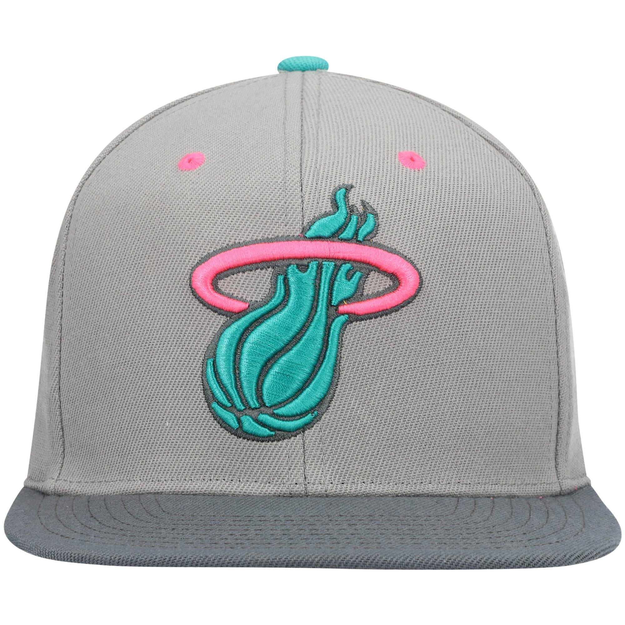 MENS MITCHELL & NESS NBA GRAY WOLF MAGS SNAPBACK HEAT - LIGHT GREY