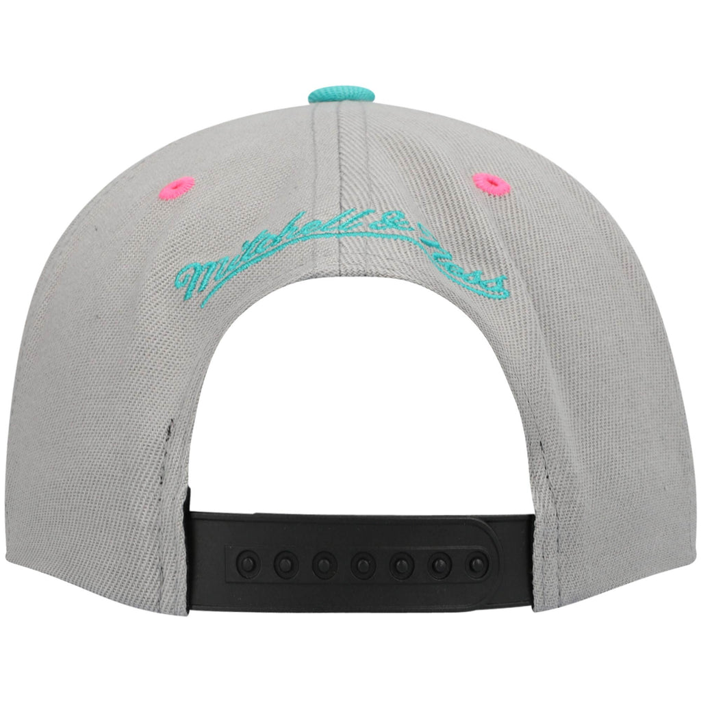 MENS MITCHELL & NESS NBA GRAY WOLF MAGS SNAPBACK HEAT - LIGHT GREY