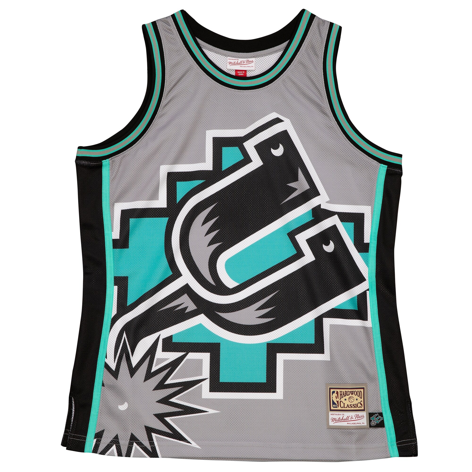 [MSTKBW19146-SASGREY] MENS MITCHELL & NESS BLOWN OUT FASHION JERSEY SPURS