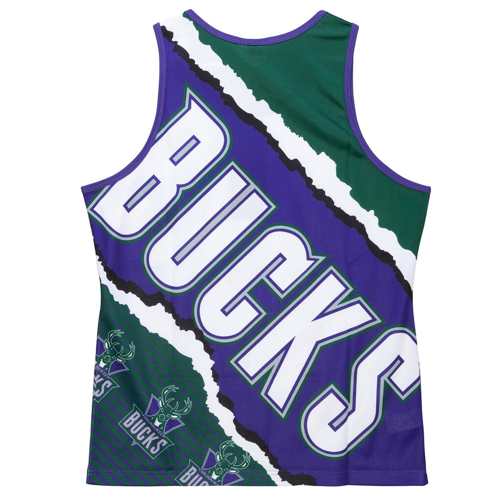 [TMTK1232-MBUYYPPPGNPR] MENS MITCHELL & NESS JUMBOTRON 2.0 SUBLIMATED TANK BUCKS