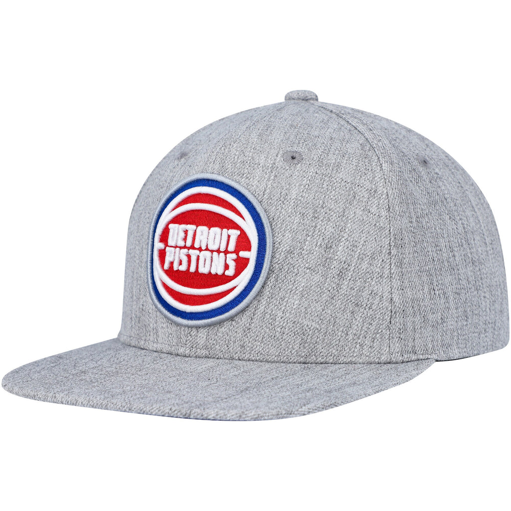 MENS MITCHELL & NESS NBA TEAM HEATHER 2.0 SNAPBACK PISTONS - GREY HEATHER