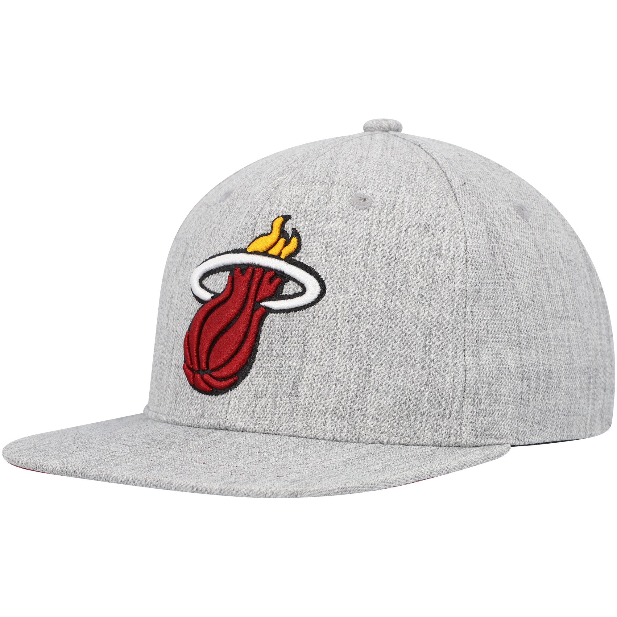 MENS MITCHELL & NESS NBA TEAM HEATHER 2.0 SNAPBACK HEAT - GREY HEATHER