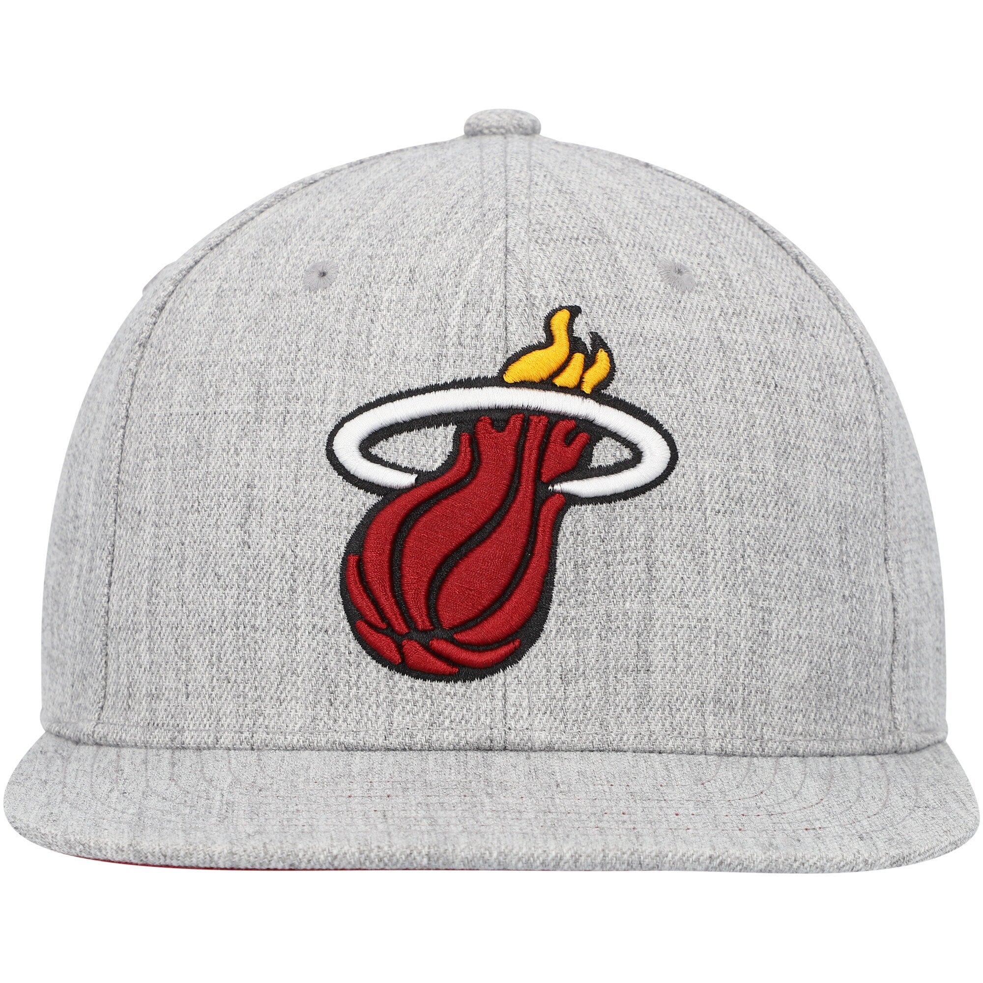 MENS MITCHELL & NESS NBA TEAM HEATHER 2.0 SNAPBACK HEAT - GREY HEATHER