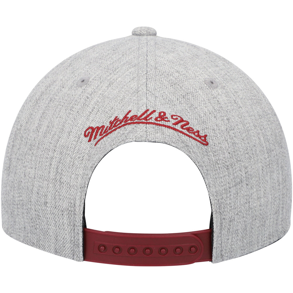 MENS MITCHELL & NESS NBA TEAM HEATHER 2.0 SNAPBACK HEAT - GREY HEATHER