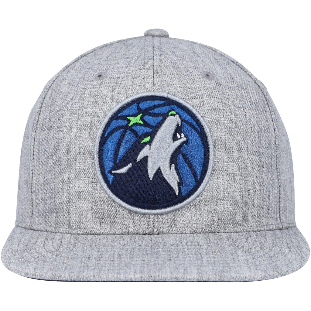 MENS MITCHELL & NESS NBA TEAM HEATHER 2.0 SNAPBACK TIMBERWOLVES - GREY HEATHER